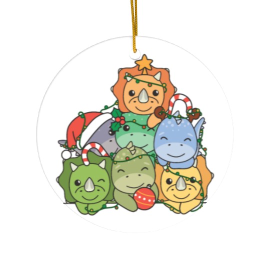Dinosaur Christmas Tree Funny Animal Ceramic Ornaments