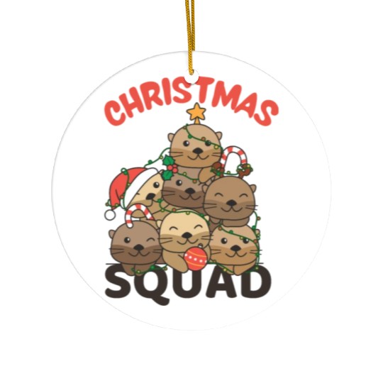 Otter Christmas Tree Christmas Squad Otter Ceramic Ornaments