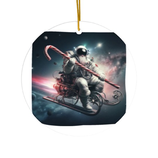 Future Santa Claus in Space Ceramic Ornaments