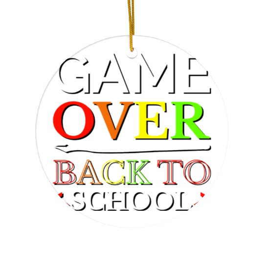 Game Over Back To School Ceramic Ornaments