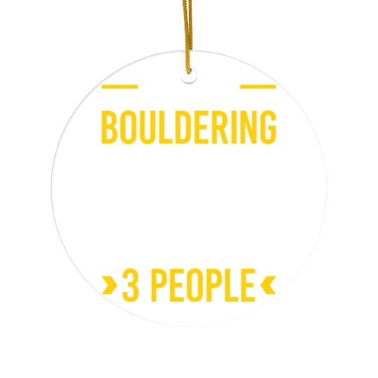 3 People Bouldering Rock Climbing Ceramic Ornaments