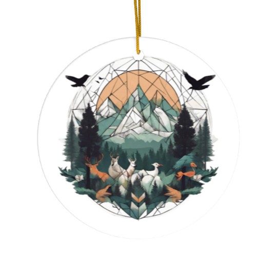 Geoforest Tapestry Ceramic Ornaments