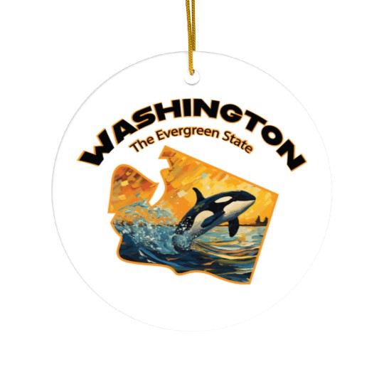 Washington Wildlife - orca Ceramic Ornaments