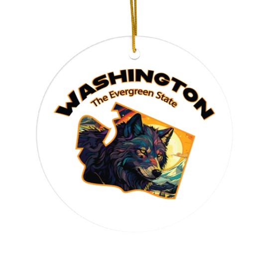Washington Wildlife - wolf Ceramic Ornaments