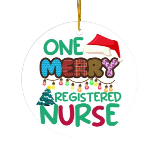 One Merry Registered Nurse Christmas Ceramic Ornaments