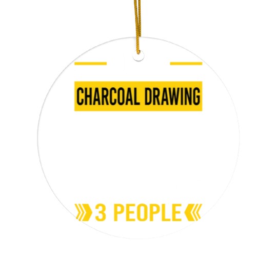 3 People Charcoal Drawing Ceramic Ornaments