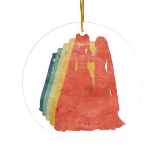 Lesbian Couple Romantic Wedding Wife Retro Ceramic Ornaments