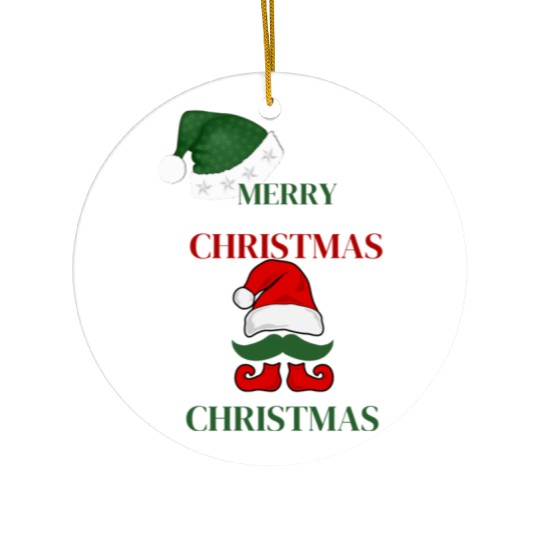 Elf Merry Christmas Ceramic Ornaments