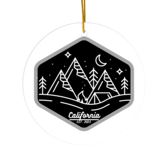 Midnight California Ceramic Ornaments