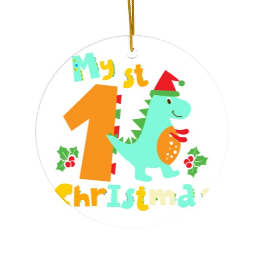 My First Christmas Xmas Cute Dinosaur Ceramic Ornaments