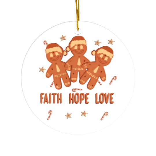 Faith Hope Love Religious Christmas Costume Ceramic Ornaments