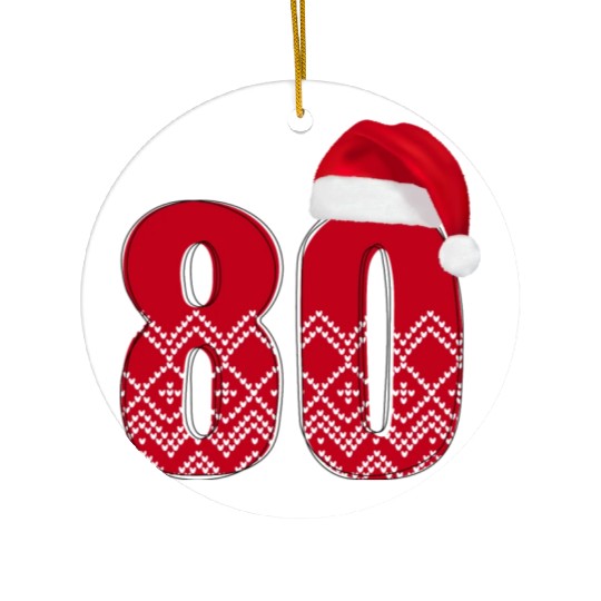 80th Birthday - Congratulations Number Eighty! Ceramic Ornaments