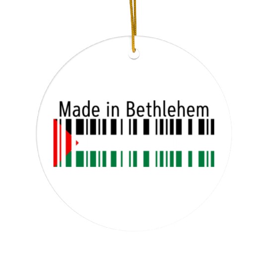 Made in Bethlehem Barcode Palestine Flag for Pales Ceramic Ornaments