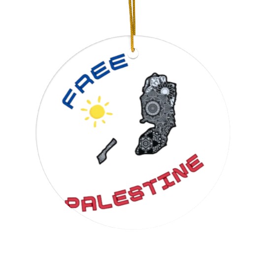 FREE PALESTINE, FREE GAZA PALESTINE. Ceramic Ornaments