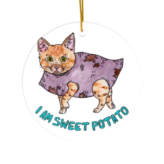 I am Sweet Potato Ceramic Ornaments