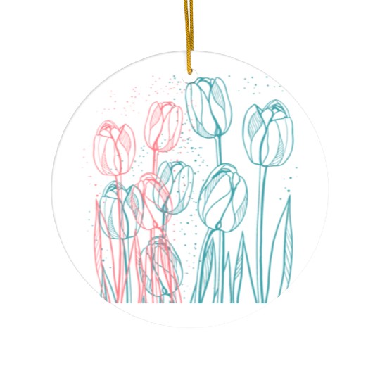 Colorful Tulips Garden Ceramic Ornaments