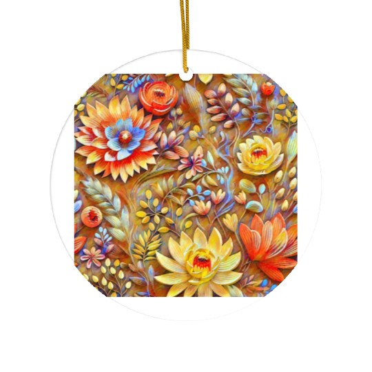 Impressionist Blossoms Tapestry Ceramic Ornaments