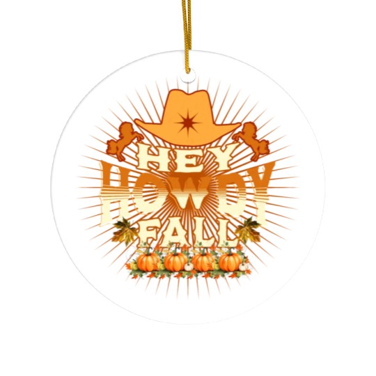 Howdy Fall, Thanksgiving and Horses Ceramic Ornaments