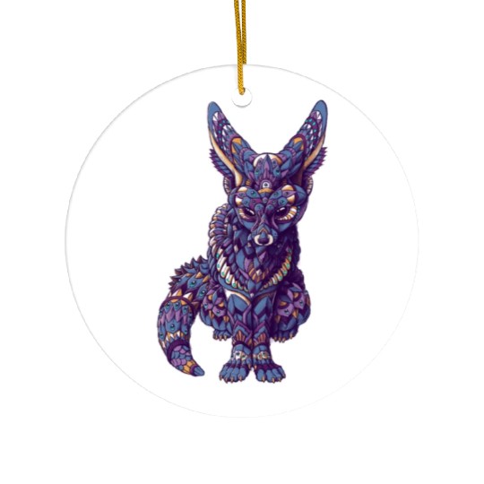 dark fox Ceramic Ornaments
