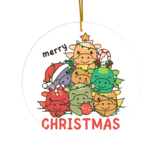 Dragon Christmas Tree Merry Christmas Ceramic Ornaments