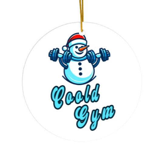 Cool gym funny snowman Ceramic Ornaments