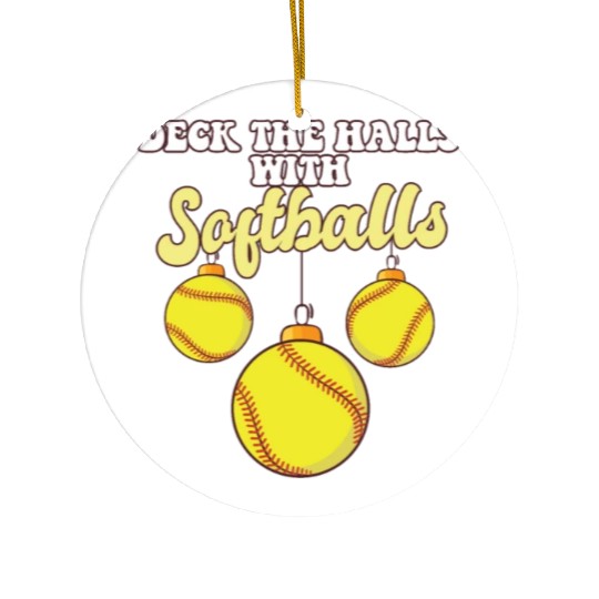 Softball Player Catcher Christmas Balls Deck The Ceramic Ornaments