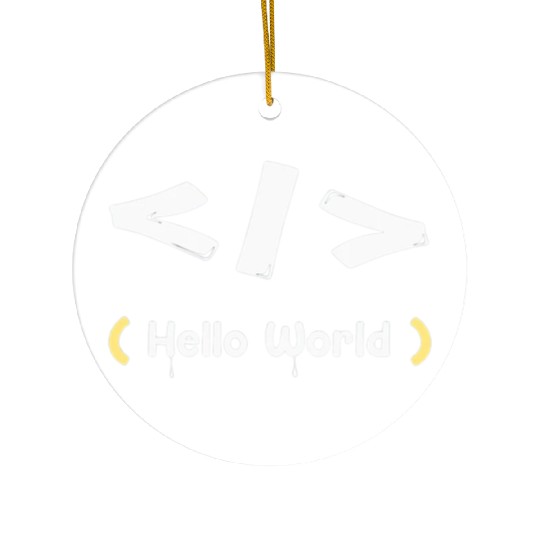 hello world white Ceramic Ornaments
