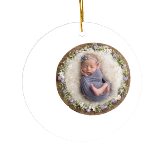 Lavender newborn girl pictures Ceramic Ornaments