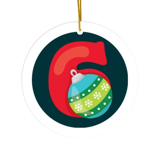 Number 6 Christmas Balls Age Six Ceramic Ornaments