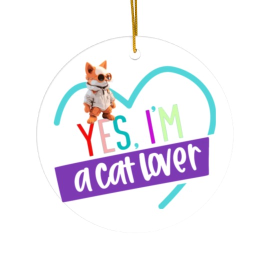 YES, I'M A CAT LOVER, cat, space cat, Pet lovers Ceramic Ornaments