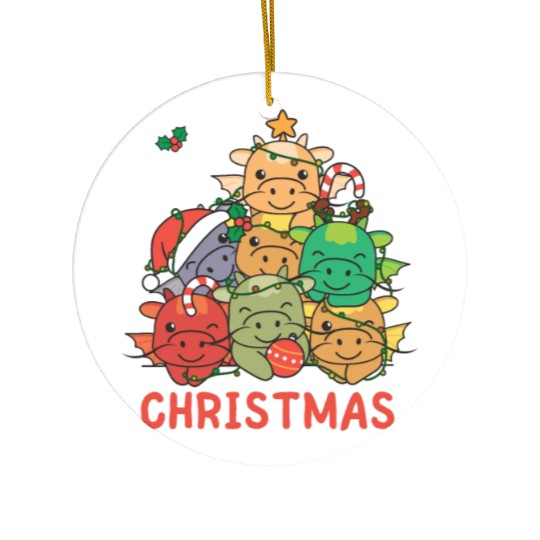 Dragon Christmas Tree Merry Christmas Ceramic Ornaments