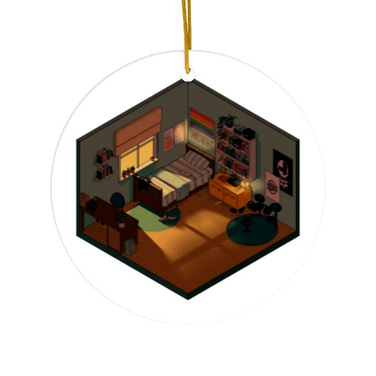 Heartstopper isometric bedroom Ceramic Ornaments