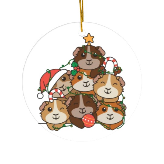 Guinea Pig Christmas Tree Funny Animal Ceramic Ornaments