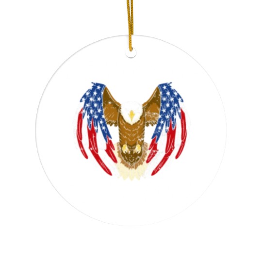 Try That In A Small Town American Flag Eagle Ceramic Ornaments