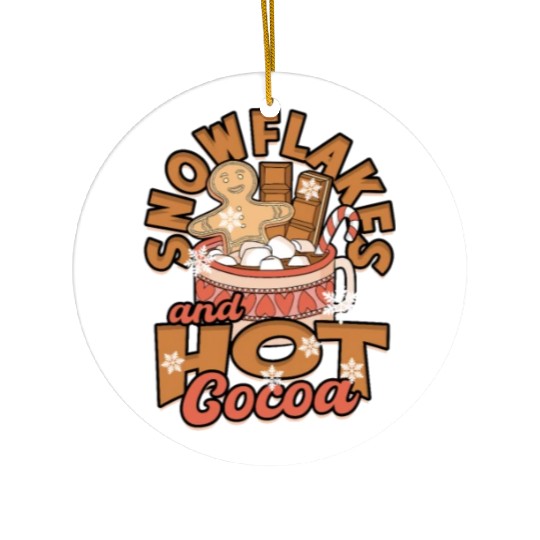 Snowflakes and Hot Cocoa - Snow Ceramic Ornaments