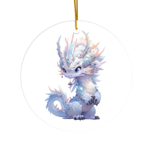 Chibi storybook dragon Ceramic Ornaments