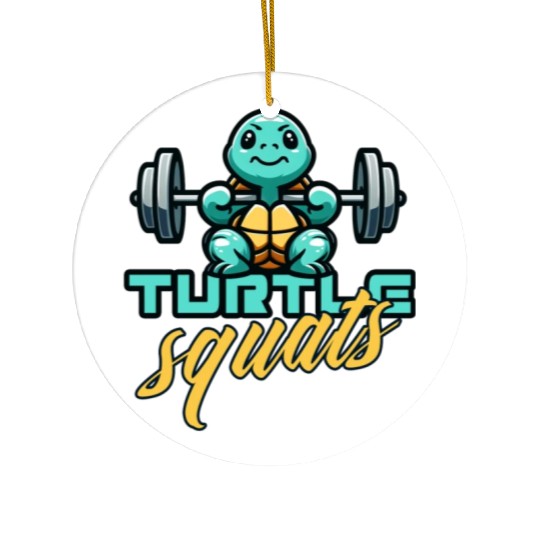 Turtle squats funny gym animals Ceramic Ornaments