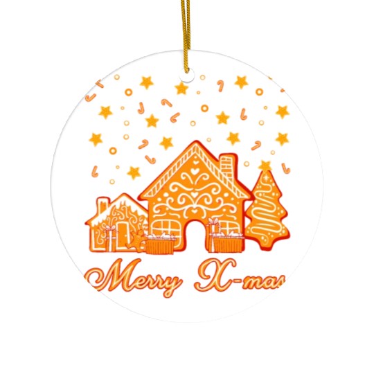 Christmas Cookie Merry X-mas. Ceramic Ornaments
