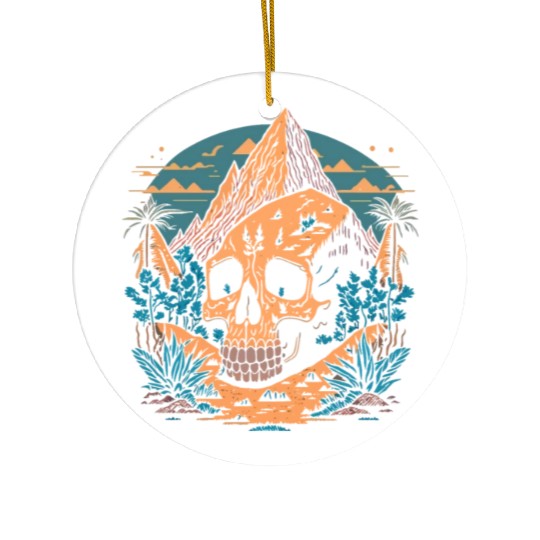 Hiking Hike Cool Skull Nature Ceramic Ornaments