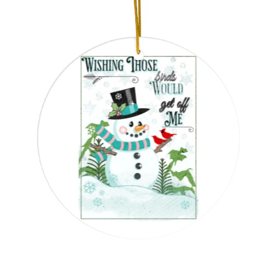 Funny Cranky Snowman Ceramic Ornaments