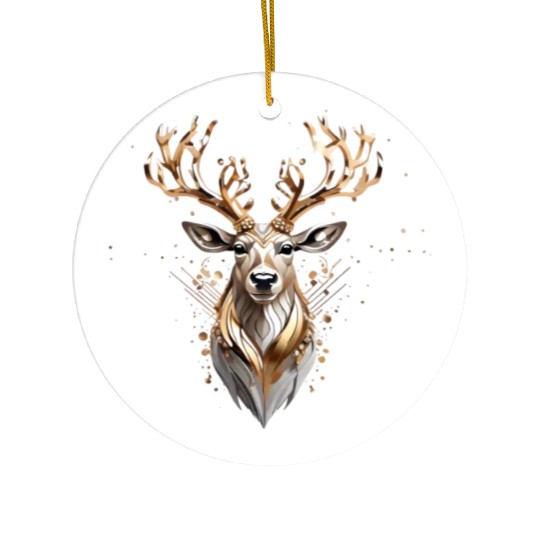 Glam Christmas Reindeer Ceramic Ornaments
