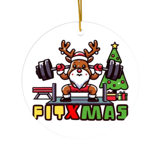 fit xmass, funny christmas reindeer Ceramic Ornaments