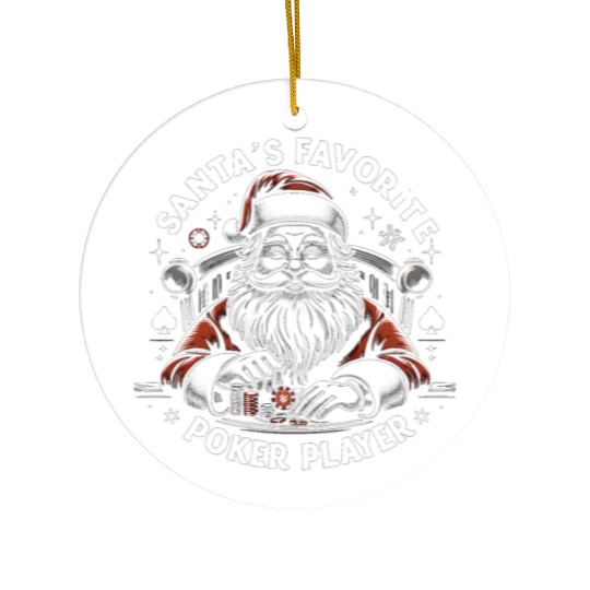 Xmas Santa Claus Poker Player Ceramic Ornaments