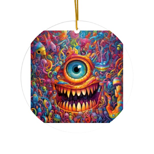 Going On a Little Trip - Cyclops and Teeth Psyched Ceramic Ornaments