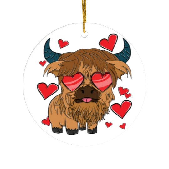 Plain Highland Cow Ceramic Ornaments