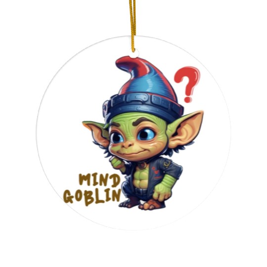 Funny Green Goblin Monster - Mind Goblin Deez Nuts Ceramic Ornaments