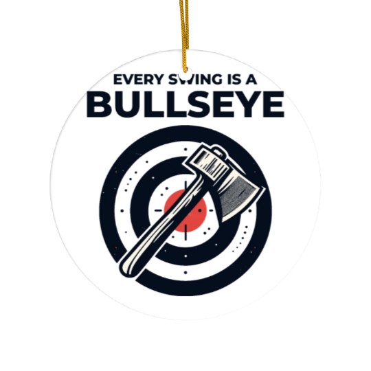 Axe Throwing Axe Thrower Lumberjack Funny Bullseye Ceramic Ornaments