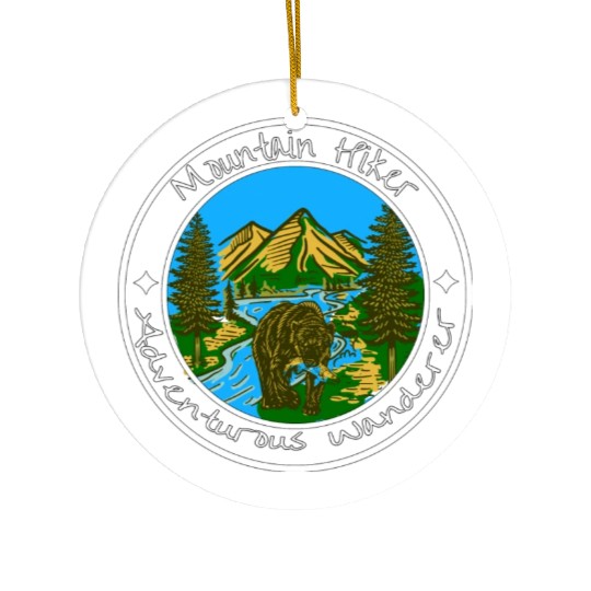 Mountain Hiker Bear Wilderness Ceramic Ornaments