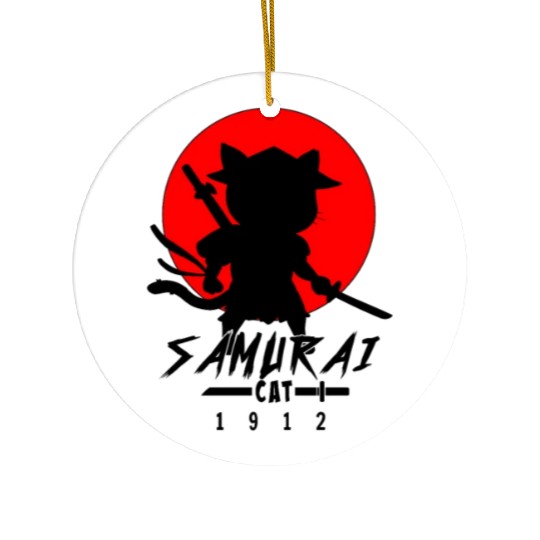 Samurai Cat Ceramic Ornaments