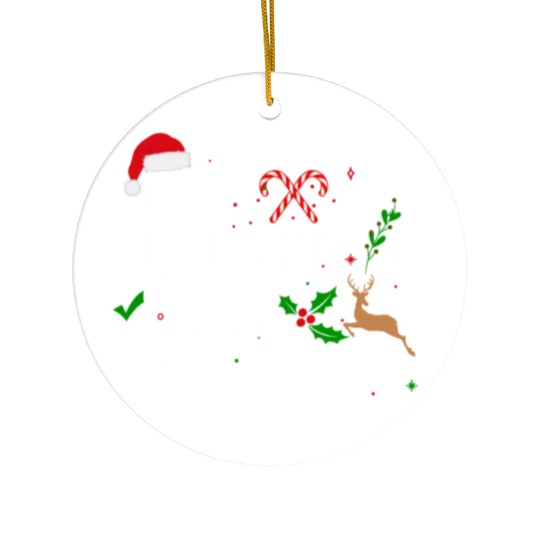 Christmas Nice Naughty Left Unsupervised Reindeer Ceramic Ornaments